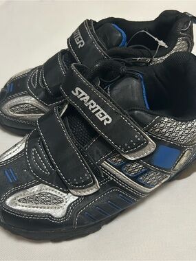 STARTER Boys Black, Silver & Blue Hook-and-Loop Sneakers